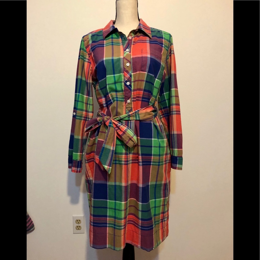 Talbots plaid shirt dress